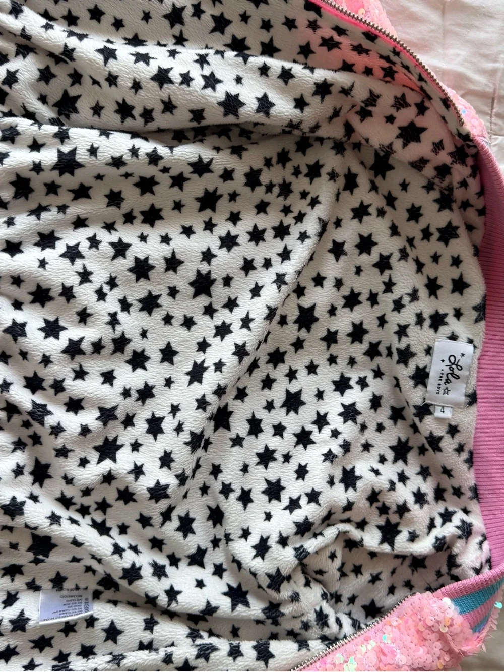 Lola & Boys Pink Sequin Unicorn Bomber Jacket